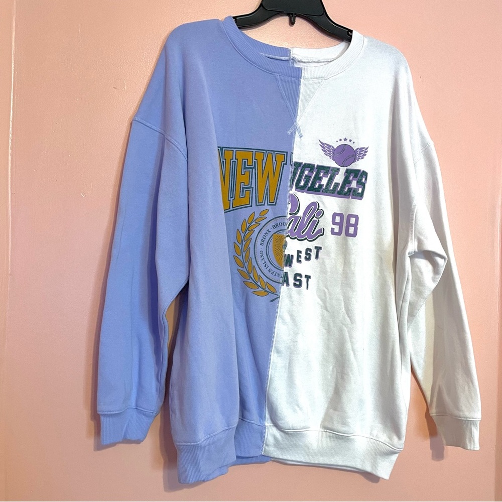 Aeropostale Half Purple Half White Sweatshirt